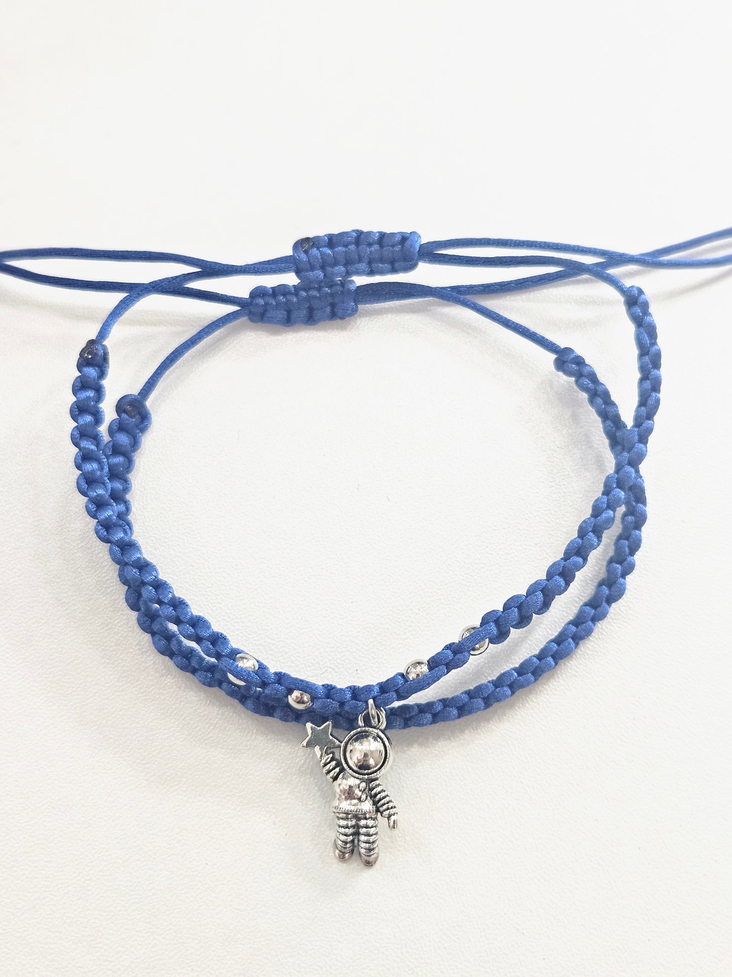 Cosmic Vibes Handmade Blue space man charm bracelet spaceman and a twinkling star Fashion Boys Man Woman Gift Fashion DAD love Friend