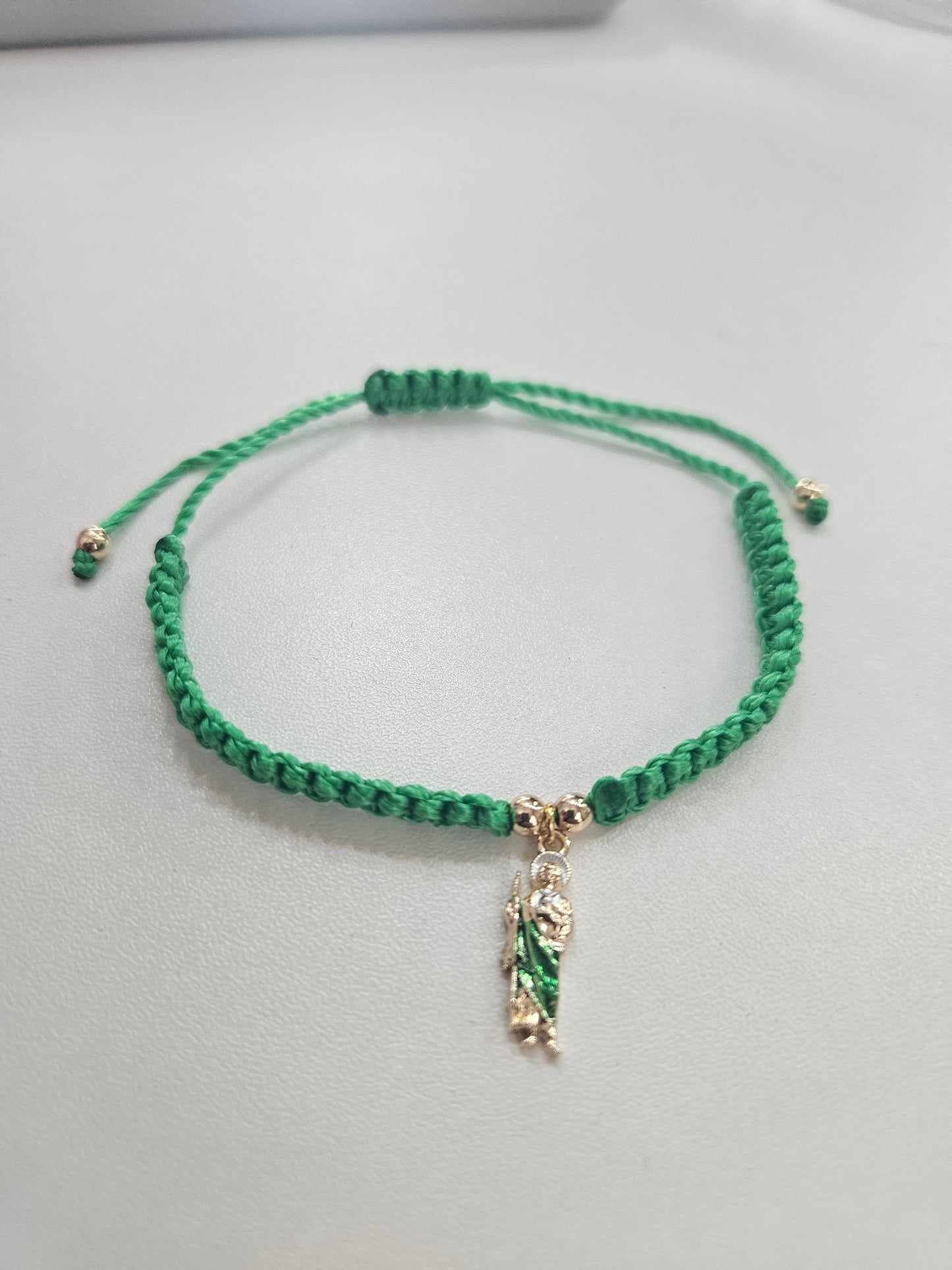 Seek Guidance with Style, Green San Judas Tadeo Bracelet