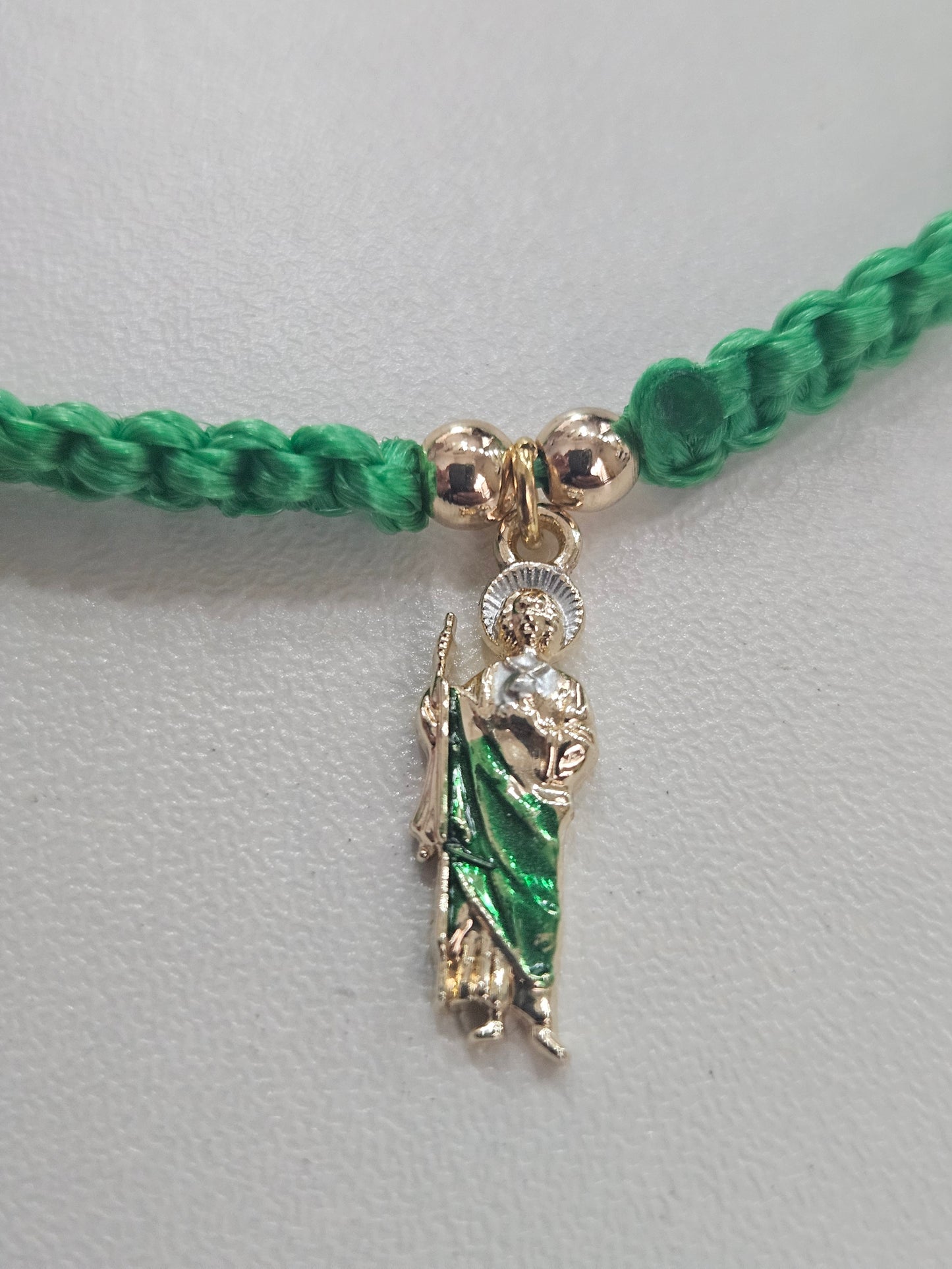 Seek Guidance with Style, Green San Judas Tadeo Bracelet