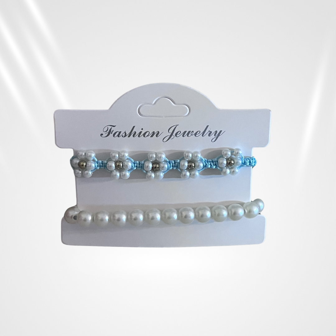 Pearls and Flowers - Handmade Bracelets for Teen Girls, Mom Birthday Gifts