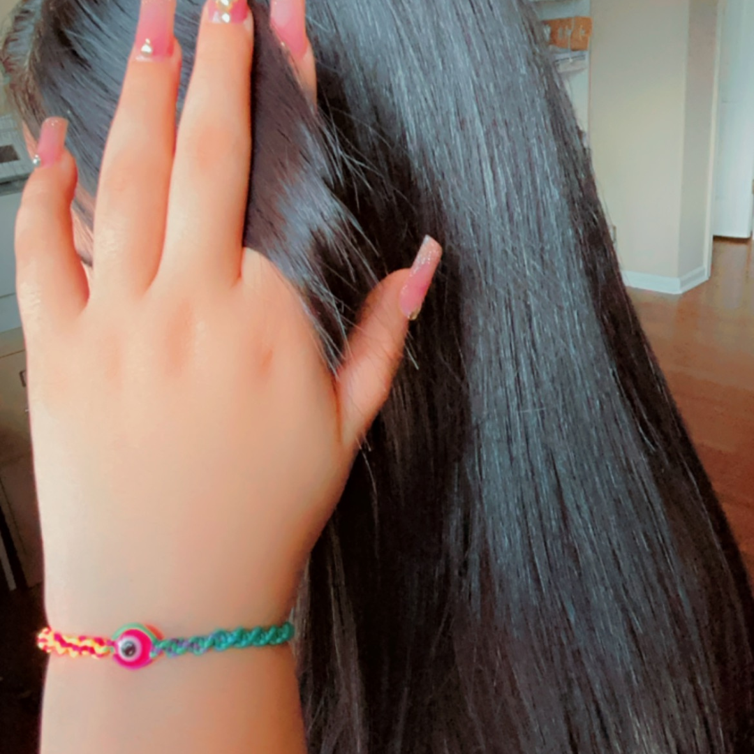 Evil Eye twist handmade bracelet, Boy, for Girls, Woman, Gift, Friends, Braided, Mom gift, Friendship, Ojo Turco, Protección, Buena suerte.