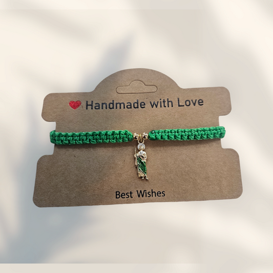 Seek Guidance with Style, Green San Judas Tadeo Bracelet